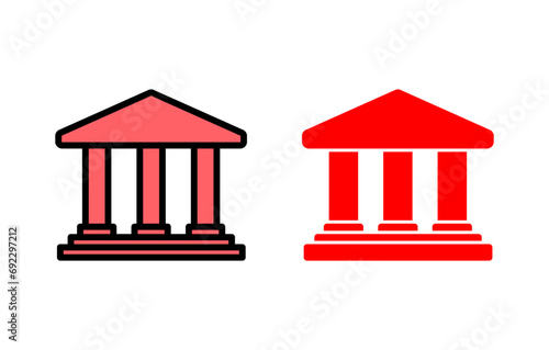 Bank icon set illustration. Bank sign and symbol, museum, university