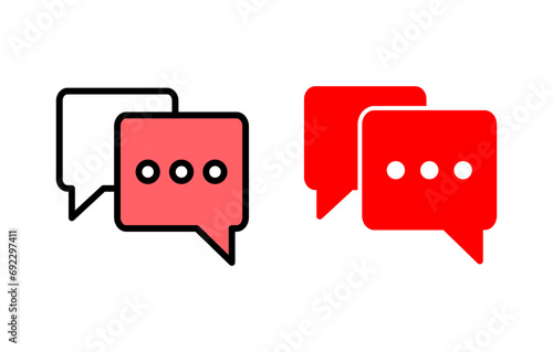 Chat icon set illustration. speech bubble sign and symbol. comment icon. message