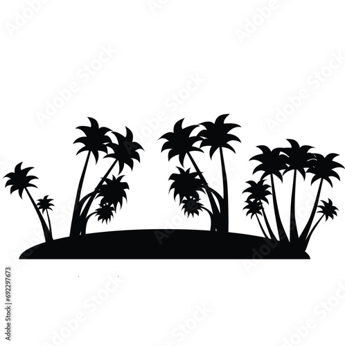 palm tree in the land silhouette © daffaeshan