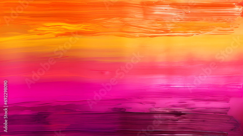 Vibrant hues blend in an abstract masterpiece, capturing the innocence of a child's acrylic sunset painting © Daniel