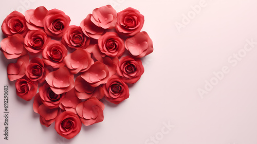 Amidst a garden of vibrant red roses  a heart of delicate petals blooms  a perfect symbol of love on valentine s day
