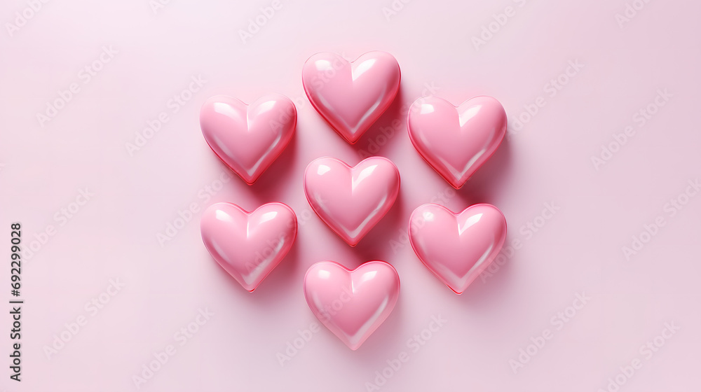 A sea of blushing pink hearts, dancing in celebration of love on valentine's day