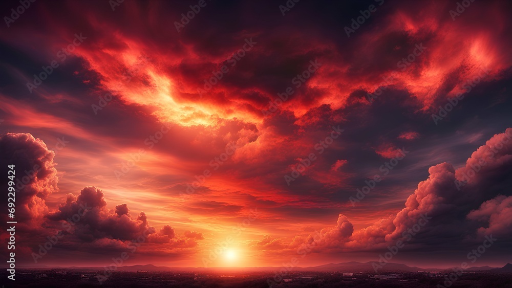 Fototapeta premium red clouds in the sky