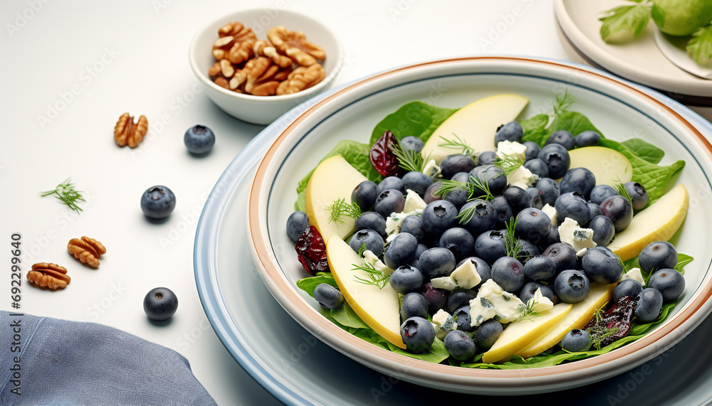 Freshness and variety in a healthy gourmet salad generated by AI Freshness and variety in a healthy gourmet salad generated by AI