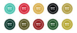 set of best seller stickers, badges, labels vector illustration