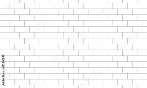Grey outline offset rectangles shape seamless pattern looks like a brick wall. Vector Repeating Texture.