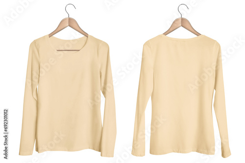 Blank Template Hanging Sand Woman Round Neck Long Sleeve T-shirt Mockup © twentysixdepressed