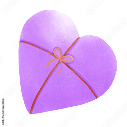 pink heart with ribbon