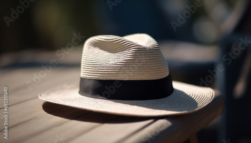 Straw hat and fedora, the perfect headwear for summer elegance generated by AI