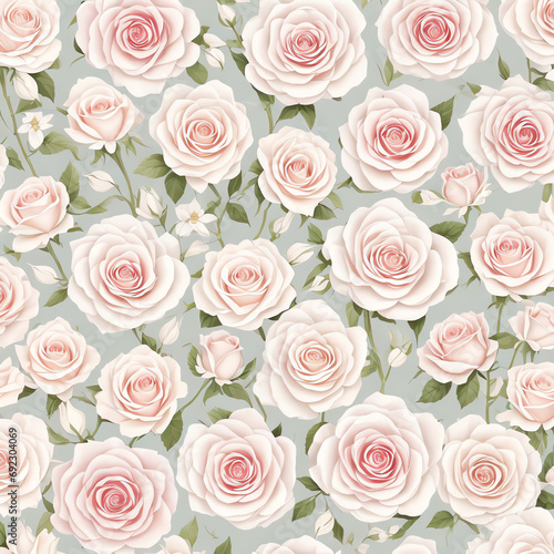 illustration Vintage rose flowers wallpaper old school. pastel color style