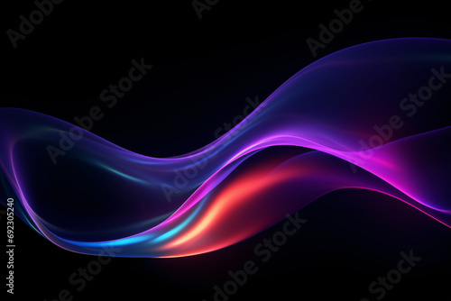 Abstract Neon Wave in Ultraviolet Colors