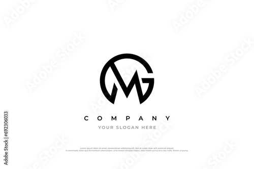 Simple Letter MG Logo or GM Monogram Logo Design