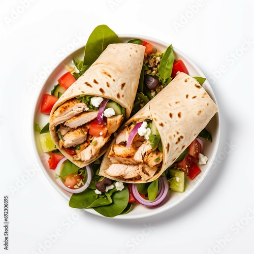 Chicken Wrap and Salad
