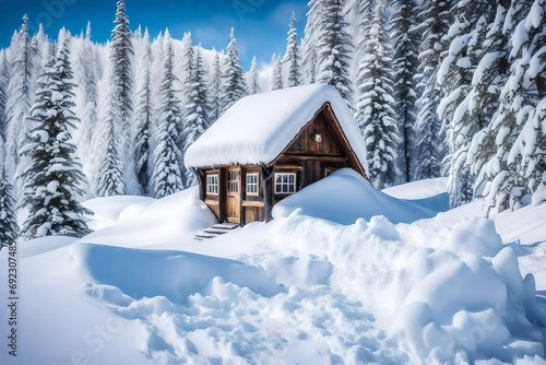 snow covered house © Saad