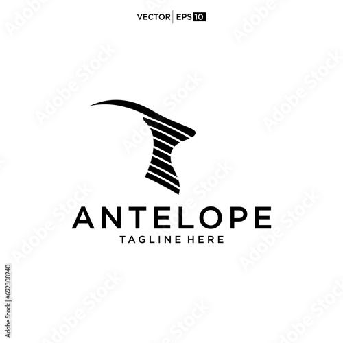 logo design with antelope head