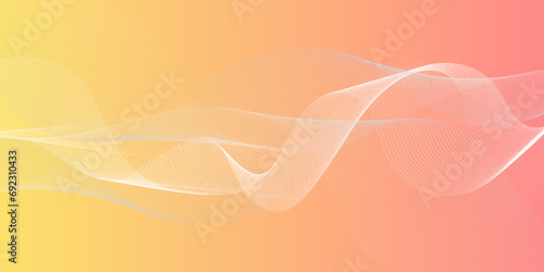 Abstract background with smooth lines isolated on gradient orange .