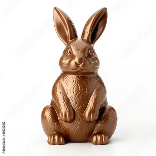 chocolate bunny on a white background