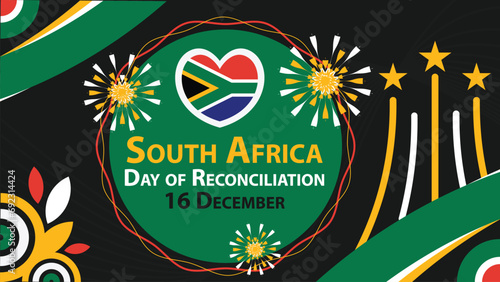 South Africa Day of Reconciliation vector banner design. Happy South Africa Day of Reconciliation modern minimal graphic poster illustration.