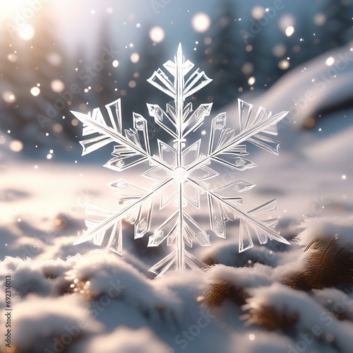 snowy cinematic snowflake background photo