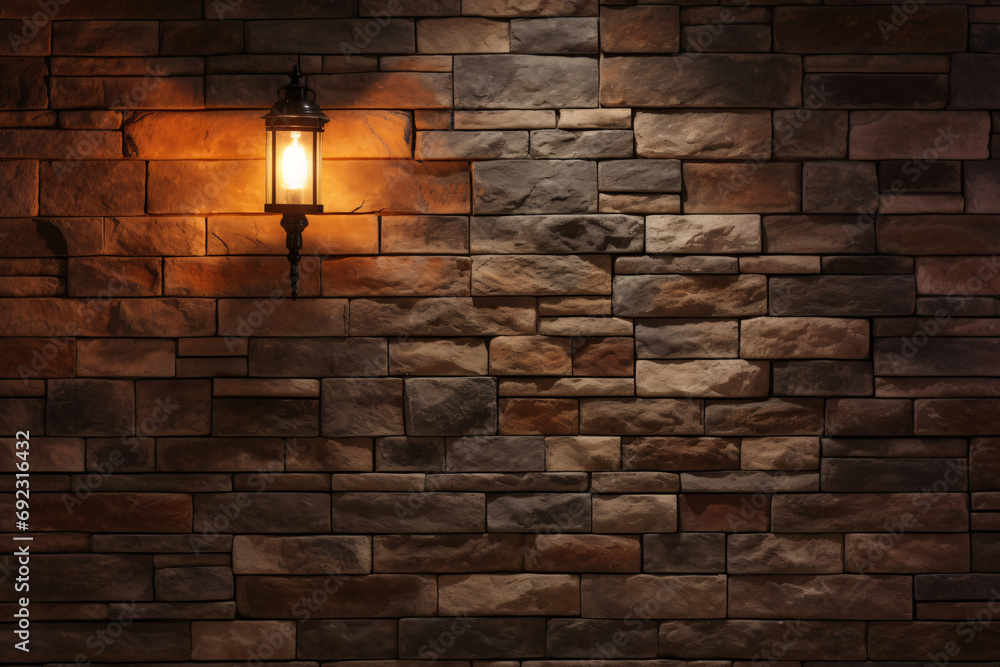 Old Brick Wall with Incandescent Bulbs Old Brick Wall with Incandescent Bulbs