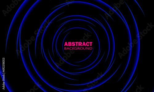 Abstract dark background with blue glow circles Vector illustration