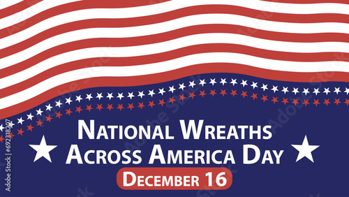 National Wreaths Across America Day vector banner design. Happy National Wreaths Across America Day modern minimal graphic poster illustration.