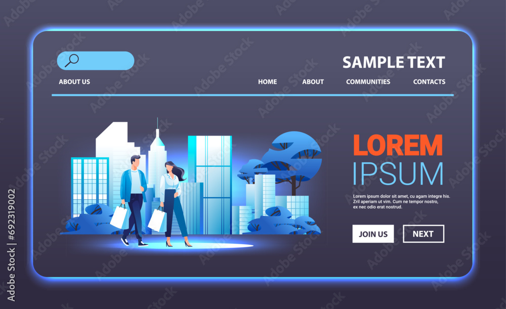 people in fashion clothes holding shopping bags season big sale special offer promotion discount concept cityscape background people in fashion clothes holding shopping bags season big sale special offer promotion discount concept cityscape background