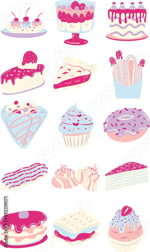 Sweet Dessert Illustration Set