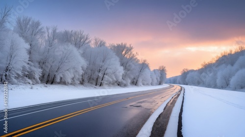 Winter ice and snow roads