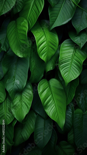 Fresh tropical Green leaves graphic