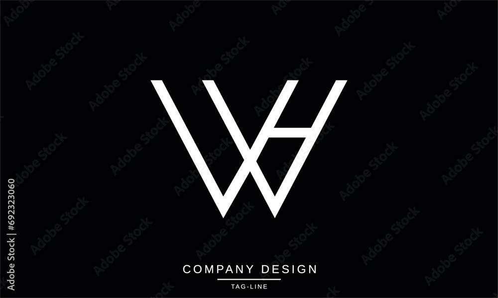 WH, HW, Abstract Letters Logo Monogram WH, HW, Abstract Letters Logo Monogram