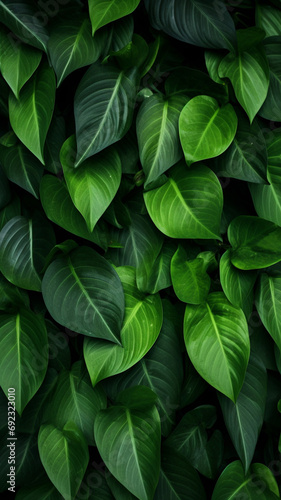 Green leaves graphic wallpaper © BornHappy