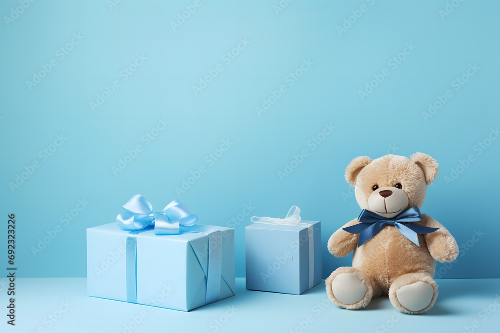 New born, child and teddy bear with balloons, its a boy, baby New born, child and teddy bear with balloons, its a boy, baby