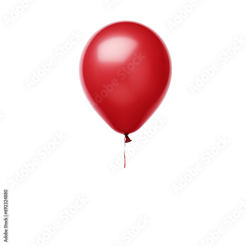 Red balloon on transparent background, ai technology