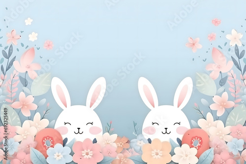easter card  easter bunny with eggs  easter eggs and flowers  easter eggs in a basket  easter eggs and flowers on a white background  easter wall paper and background for social media