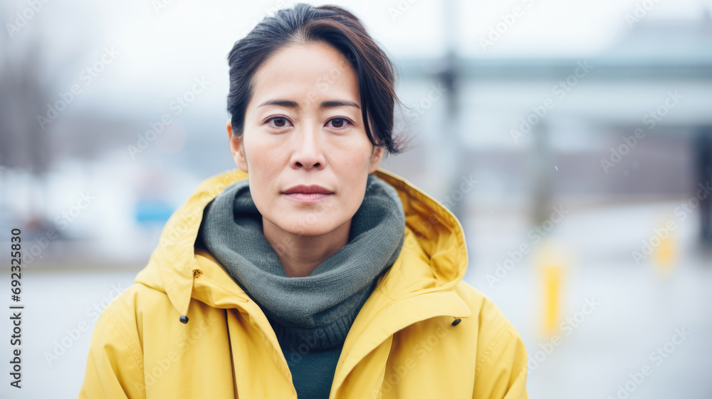Young Asian woman on the city streets Young Asian woman on the city streets
