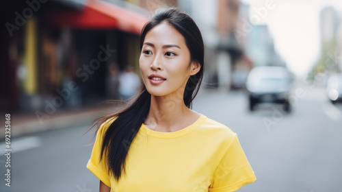 Young Asian woman on the city streets