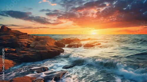 A stunning view of the ocean from a scenic landscape