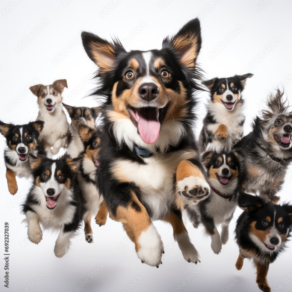 Obraz premium Dog running, isolated on white background. Generative AI