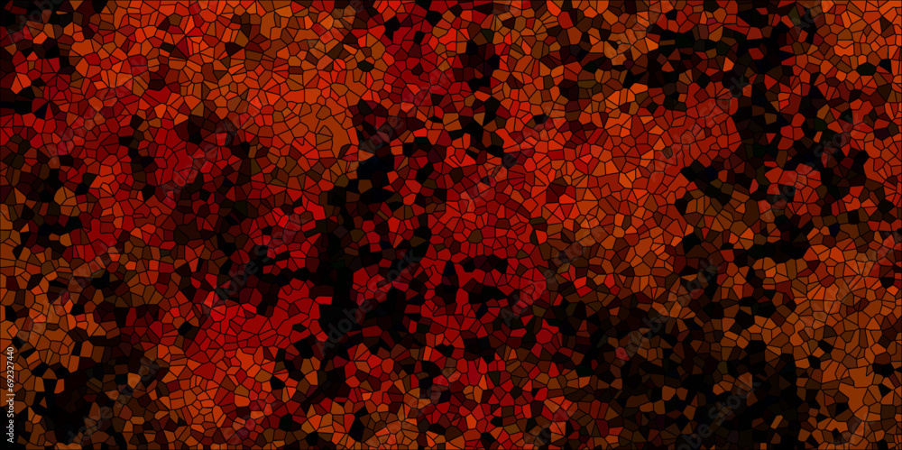 Dark red and black Broken Stained Glass Background with black lines. Voronoi diagram background. Seamless pattern with 3d shapes vector Vintage Illustration background. Geometric Retro tiles pattern Dark red and black Broken Stained Glass Background with black lines. Voronoi diagram background. Seamless pattern with 3d shapes vector Vintage Illustration background. Geometric Retro tiles pattern