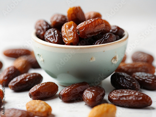Dried Dates in a Bowl  Nutritious Delicacy  Sweet Indulgence  and Culinary Versatility  Natural Sweetness