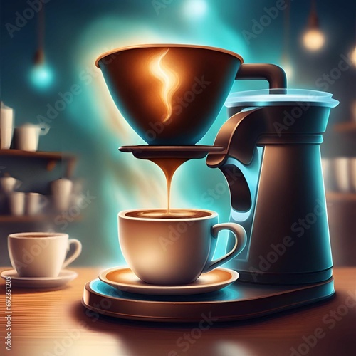cup of coffee on a black background