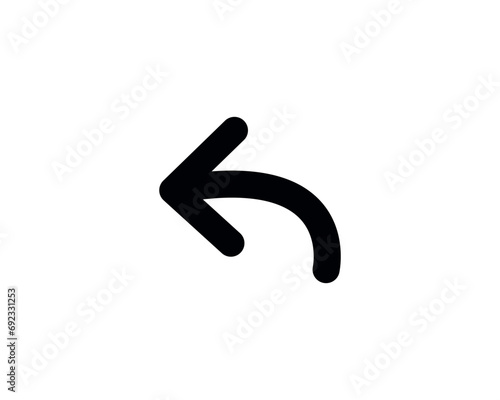 Left arrow icon vector symbol design isolated illustration