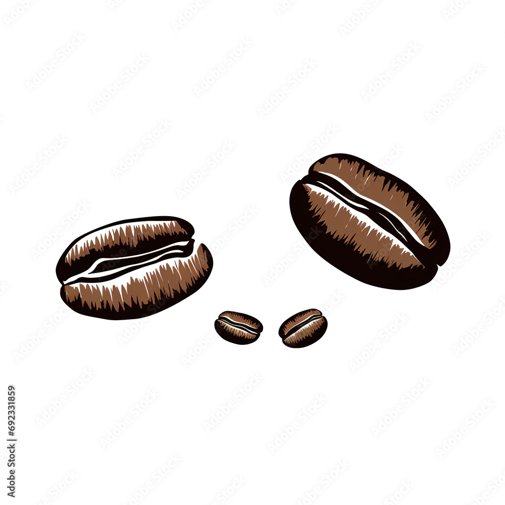 Two roasted coffee beans isolated on transparent background, clipart, sketch, logo, clipping path, png file, Two roasted coffee beans isolated on transparent background, clipart, sketch, logo, clipping path, png file,