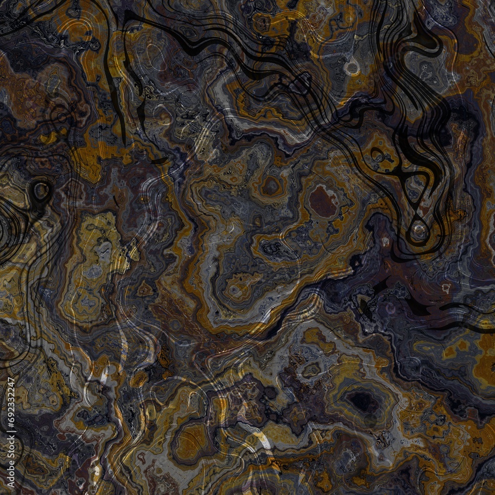 Abstract Black Marble texture. Fractal digital Art Background. High Resolution. Can be used for background or wallpaper