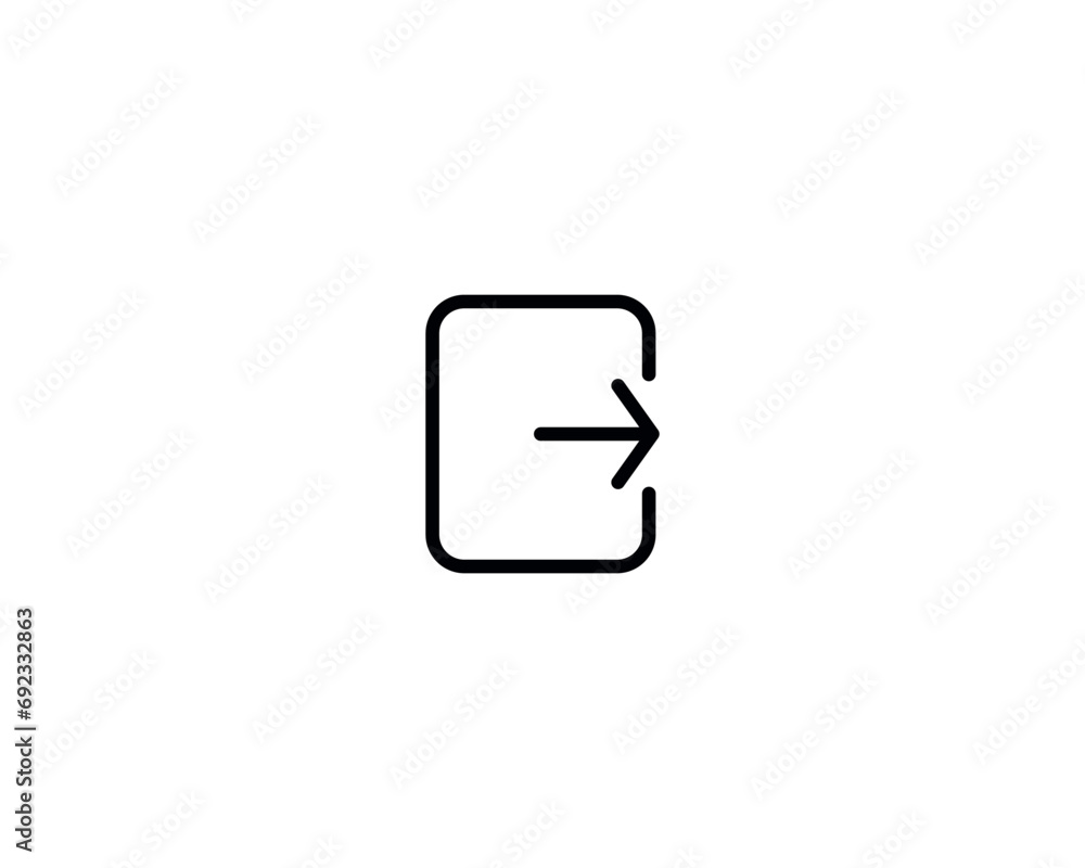 Logout icon vector symbol design isolated illustration Logout icon vector symbol design isolated illustration