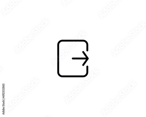 Logout icon vector symbol design isolated illustration