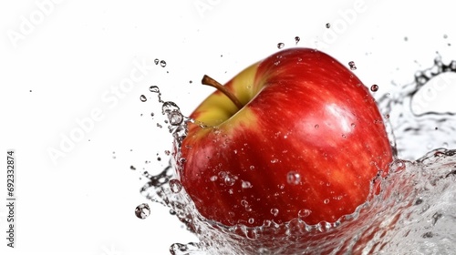 an apple is being splashed with water Ai Generative