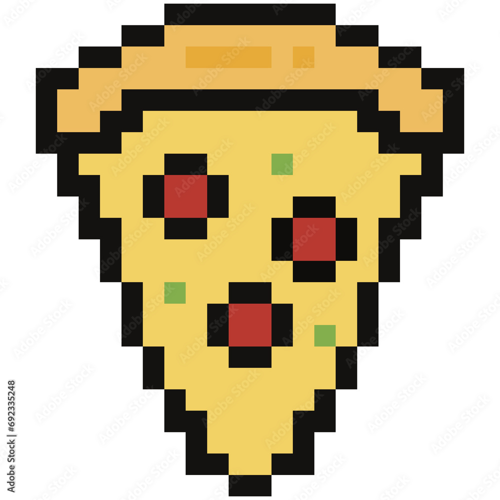 Pizza Fast food pixel art illustration icon 8Bit Food menu Game Stock ...