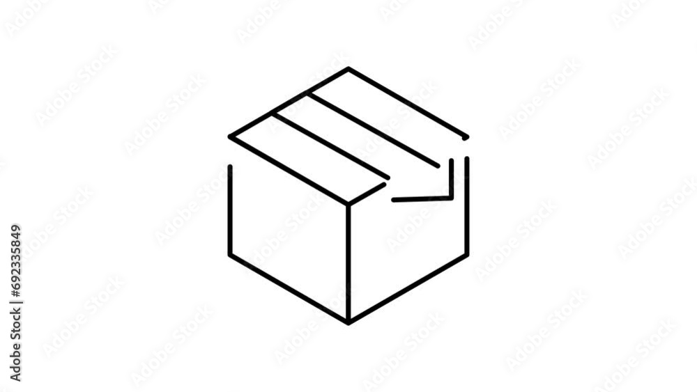 Box delivery with arrow line animation icon design Box delivery with arrow line animation icon design